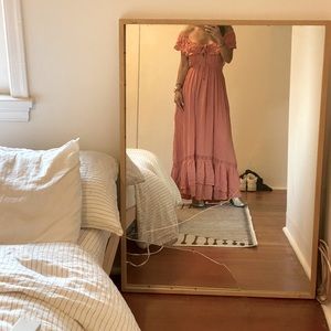 Free People maxi dress in red ( salmon ) with a beautiful open back.